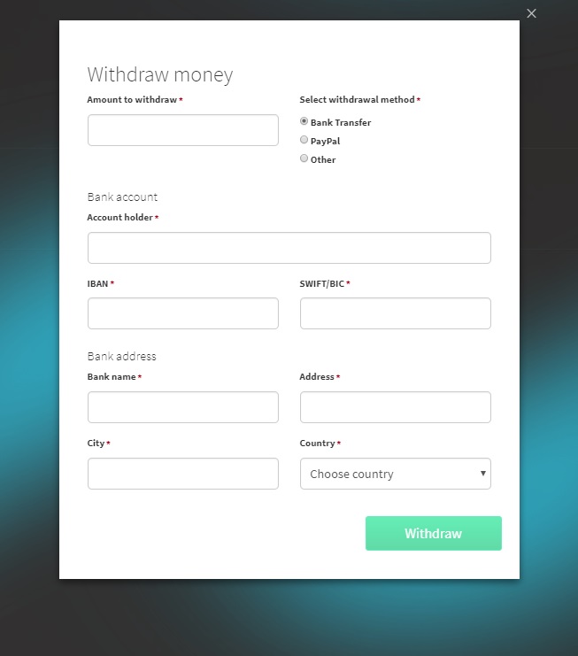 Withdrawal form